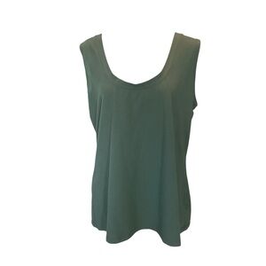 Women's Sleeveless Scoop Neck Tank Top - Green XX-L